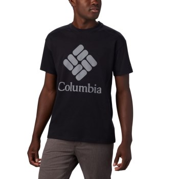 Columbia T-Shirt Heren, Lodge Logo Zwart Grijs, 17XFPCHUS